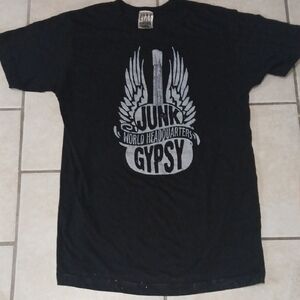 JUNK GYPSY Womens Size M Black Graphic Tee